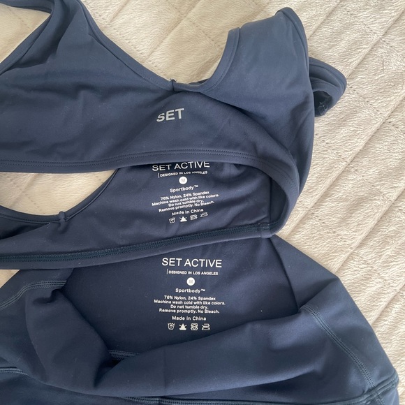 SET Active Deep Blue Sports Bra and Shorts - Picture 5 of 5